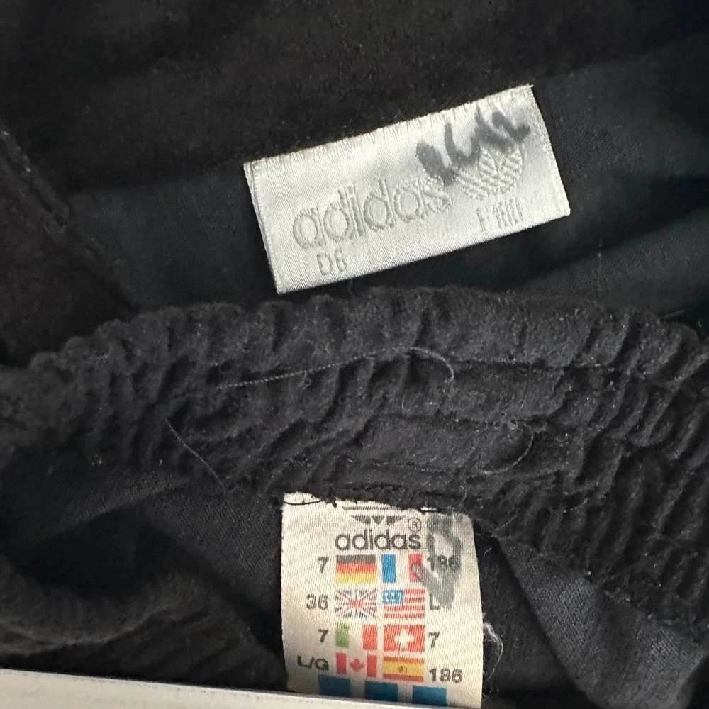 Vintage 90s Adidas Trefoil Triacetate Tracksuit Set Jacket Pants Black Teal‎ M/L